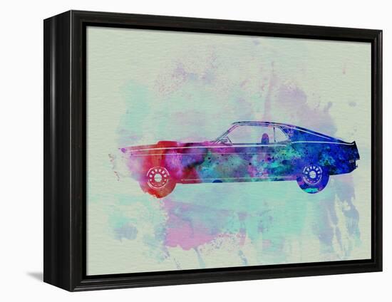 Ford Mustang Watercolor 1-NaxArt-Framed Stretched Canvas