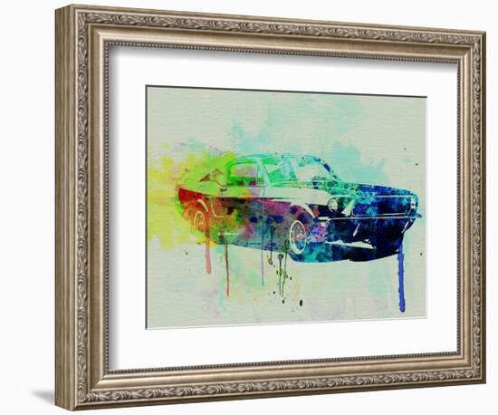 Ford Mustang Watercolor 2-NaxArt-Framed Art Print