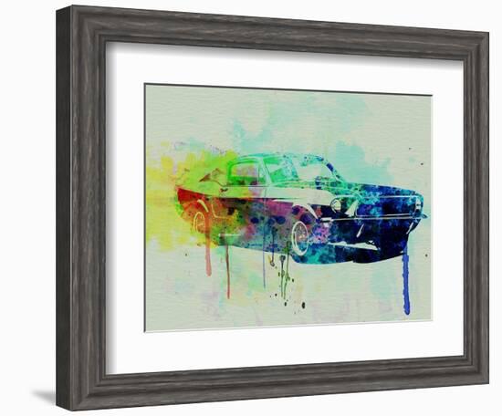 Ford Mustang Watercolor 2-NaxArt-Framed Art Print