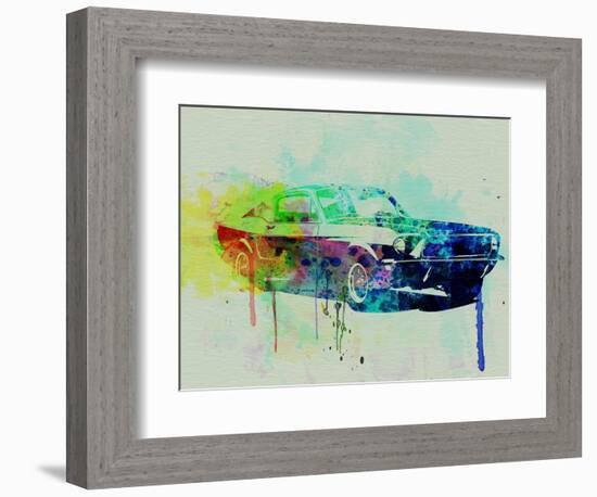 Ford Mustang Watercolor 2-NaxArt-Framed Art Print