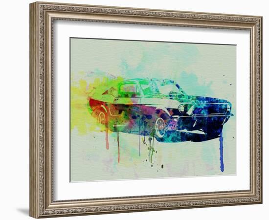 Ford Mustang Watercolor 2-NaxArt-Framed Art Print