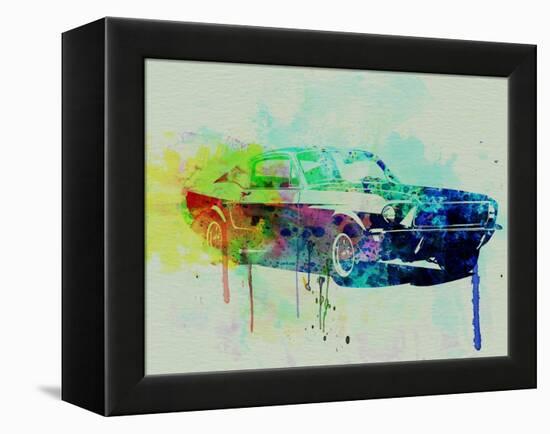 Ford Mustang Watercolor 2-NaxArt-Framed Stretched Canvas