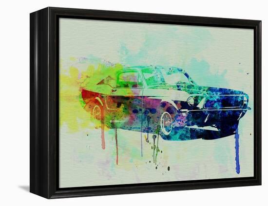 Ford Mustang Watercolor 2-NaxArt-Framed Stretched Canvas