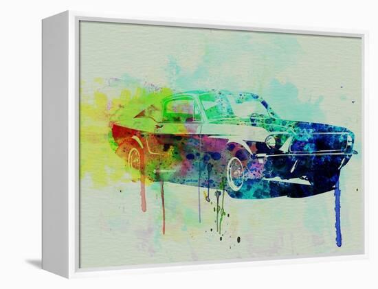Ford Mustang Watercolor 2-NaxArt-Framed Stretched Canvas
