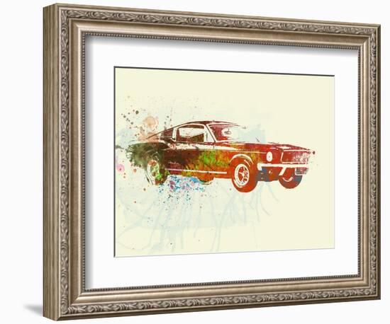 Ford Mustang Watercolor-NaxArt-Framed Art Print