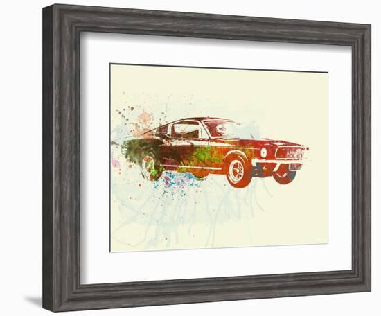 Ford Mustang Watercolor-NaxArt-Framed Art Print