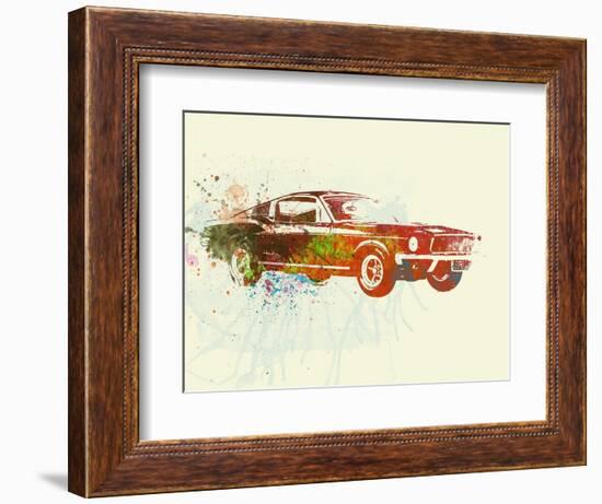 Ford Mustang Watercolor-NaxArt-Framed Art Print