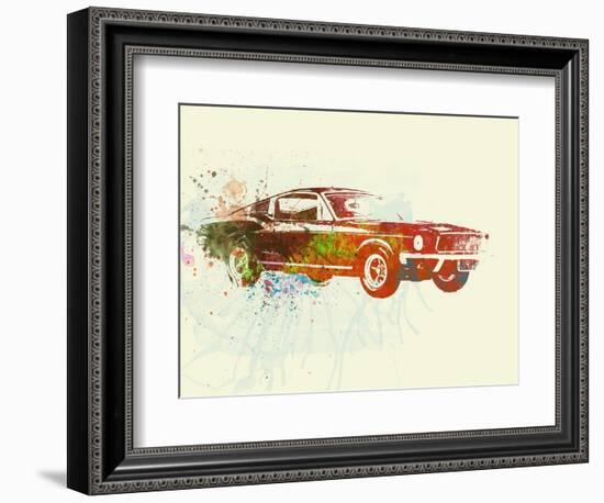 Ford Mustang Watercolor-NaxArt-Framed Art Print