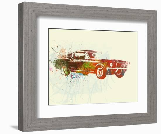 Ford Mustang Watercolor-NaxArt-Framed Premium Giclee Print
