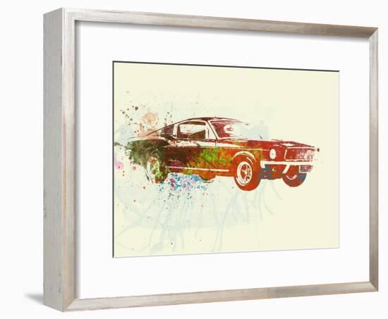 Ford Mustang Watercolor-NaxArt-Framed Art Print