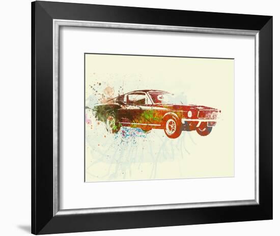 Ford Mustang Watercolor-NaxArt-Framed Art Print