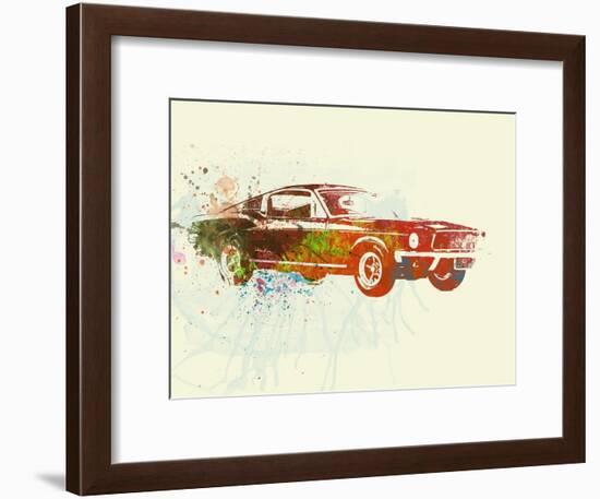 Ford Mustang Watercolor-NaxArt-Framed Art Print