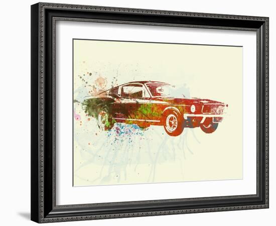 Ford Mustang Watercolor-NaxArt-Framed Art Print