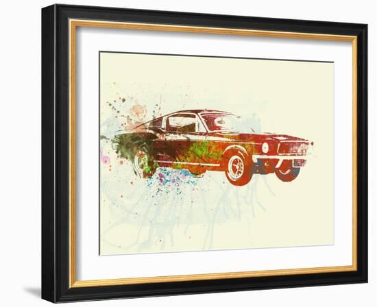 Ford Mustang Watercolor-NaxArt-Framed Art Print