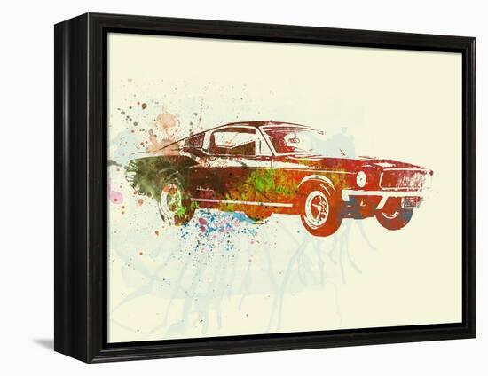 Ford Mustang Watercolor-NaxArt-Framed Stretched Canvas