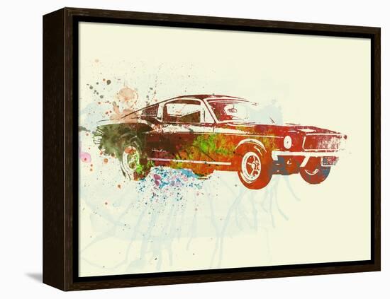 Ford Mustang Watercolor-NaxArt-Framed Stretched Canvas