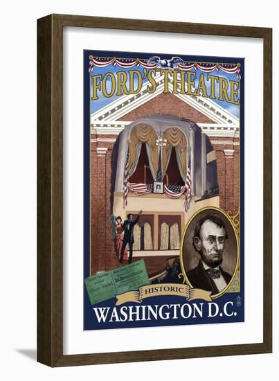 Ford's Theatre - Washington, DC-Lantern Press-Framed Art Print