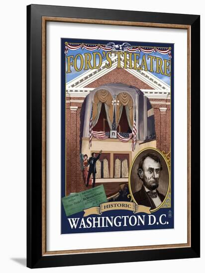 Ford's Theatre - Washington, DC-Lantern Press-Framed Art Print