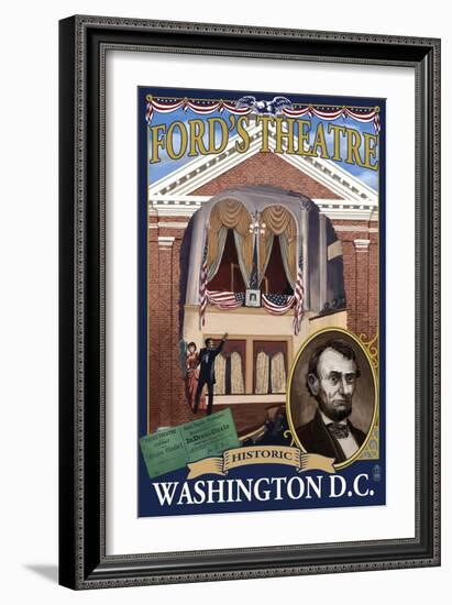 Ford's Theatre - Washington, DC-Lantern Press-Framed Art Print