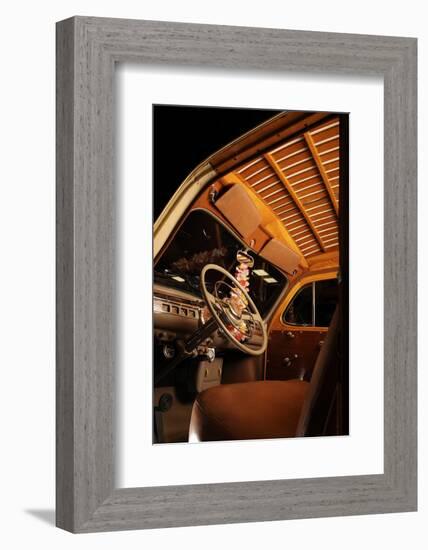 Ford woodie station wagon 1946-Simon Clay-Framed Photographic Print