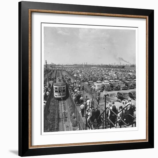 Ford Workers Leaving the Ford Motor Company's River Rouge Plant-Walker Evans-Framed Photographic Print