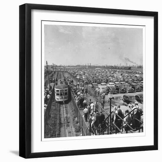 Ford Workers Leaving the Ford Motor Company's River Rouge Plant-Walker Evans-Framed Photographic Print