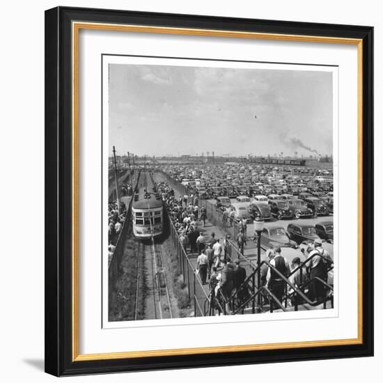 Ford Workers Leaving the Ford Motor Company's River Rouge Plant-Walker Evans-Framed Photographic Print