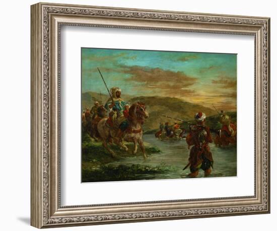 Fording a River in Morocco, 1858-Eugene Delacroix-Framed Giclee Print