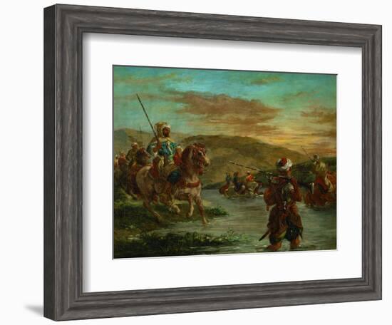 Fording a River in Morocco, 1858-Eugene Delacroix-Framed Giclee Print