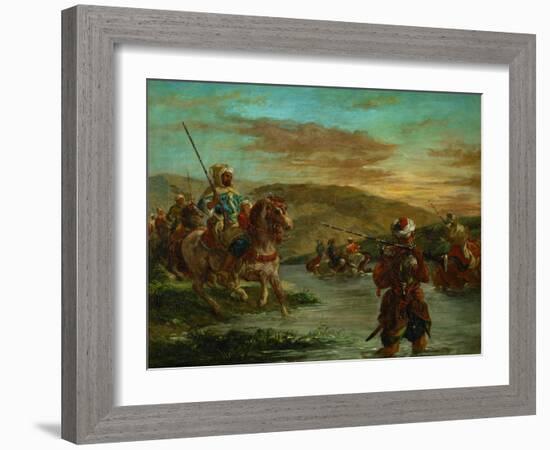 Fording a River in Morocco, 1858-Eugene Delacroix-Framed Giclee Print