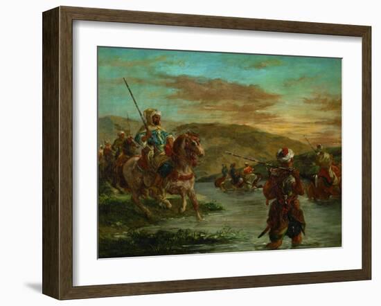 Fording a River in Morocco, 1858-Eugene Delacroix-Framed Giclee Print