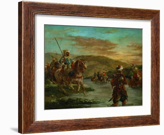 Fording a River in Morocco, 1858-Eugene Delacroix-Framed Giclee Print