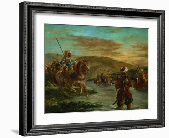 Fording a River in Morocco, 1858-Eugene Delacroix-Framed Giclee Print