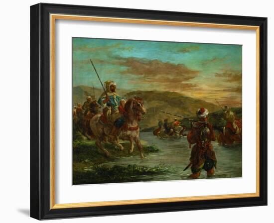 Fording a River in Morocco, 1858-Eugene Delacroix-Framed Giclee Print