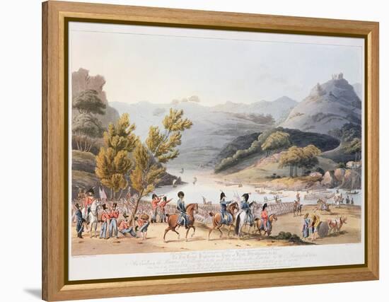 Fording of the River Mondego, engraved by C. Turner, 21st September 1810-Thomas Staunton St. Clair-Framed Premier Image Canvas