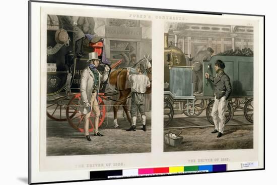 Fore's Contrasts: the Driver of 1832, the Driver of 1852, Engraved by John Harris (1811-65) 1852-Henry Thomas Alken-Mounted Giclee Print