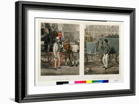 Fore's Contrasts: the Driver of 1832, the Driver of 1852, Engraved by John Harris (1811-65) 1852-Henry Thomas Alken-Framed Giclee Print