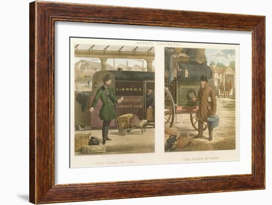 Fore's Contrasts: the Guard of 1832, the Guard of 1852, Engraved by John Harris-Henry Thomas Alken-Framed Giclee Print