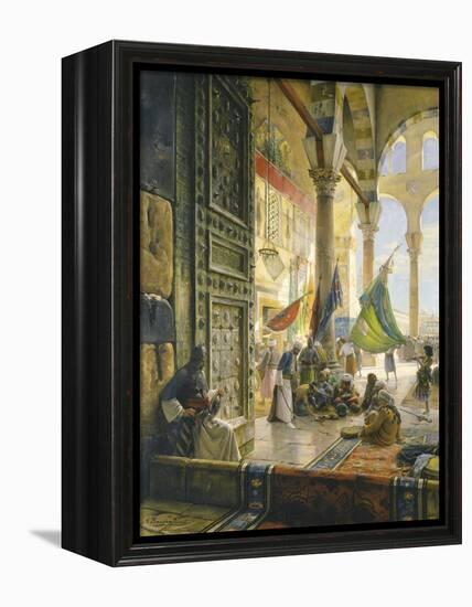 Forecourt of the Ummayad Mosque, Damascus, 1890-Gustave Bauernfeind-Framed Premier Image Canvas