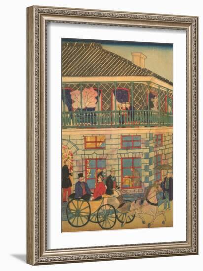 Foreign Business District in Yokohama (Yokohama Kaigan Kakkoku Shokan Zu) No.3-Ando Hiroshige-Framed Art Print