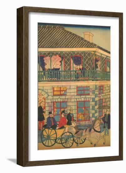 Foreign Business District in Yokohama (Yokohama Kaigan Kakkoku Shokan Zu) No.3-Ando Hiroshige-Framed Art Print