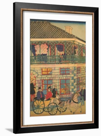 Foreign Business District in Yokohama (Yokohama Kaigan Kakkoku Shokan Zu) No.3-Ando Hiroshige-Framed Art Print