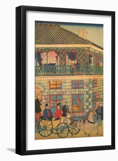 Foreign Business District in Yokohama (Yokohama Kaigan Kakkoku Shokan Zu) No.3-Ando Hiroshige-Framed Art Print