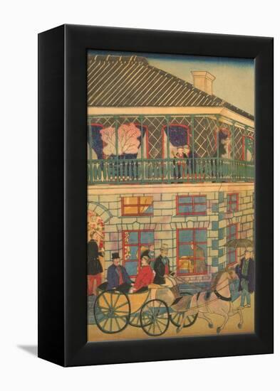 Foreign Business District in Yokohama (Yokohama Kaigan Kakkoku Shokan Zu) No.3-Ando Hiroshige-Framed Stretched Canvas