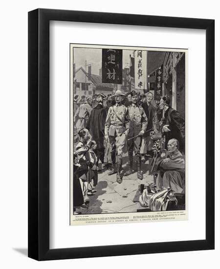 Foreign Devils in a Street in Peking, a Salute from Guttersnipes-Frederic De Haenen-Framed Giclee Print