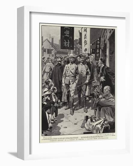 Foreign Devils in a Street in Peking, a Salute from Guttersnipes-Frederic De Haenen-Framed Giclee Print