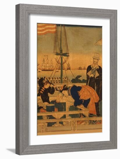 Foreign Mercantile House in Yokohama (Yokohama Ijin Shokan No Zu) No.1-Sadahide Utagawa-Framed Art Print