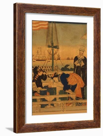 Foreign Mercantile House in Yokohama (Yokohama Ijin Shokan No Zu) No.1-Sadahide Utagawa-Framed Art Print