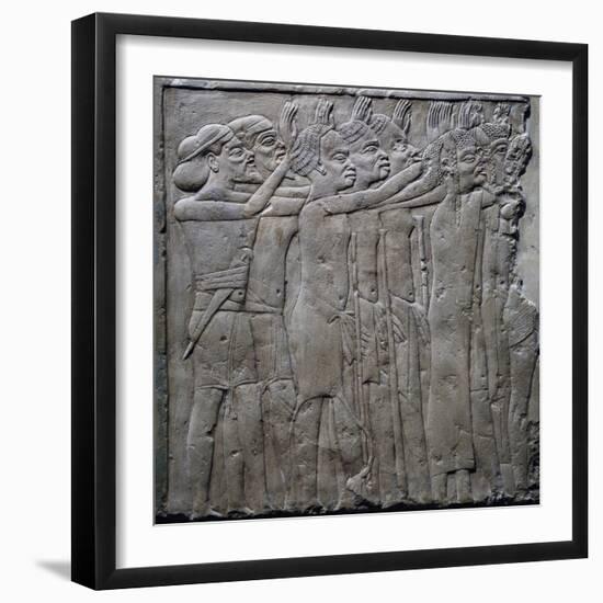 Foreign Princes Pay Tribute to Pharaoh Tutankhamun, Relief from Tomb of Horemheb, Saqqara-null-Framed Giclee Print