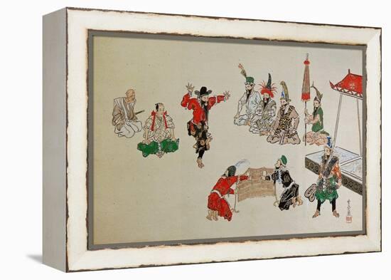 Foreigners Playing Sumo-Kyosai Kawanabe-Framed Premier Image Canvas